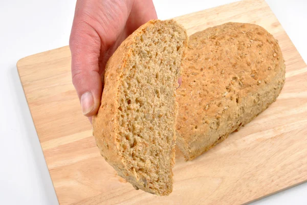 Sült szerves házi kenyérrel — Stock Fotó