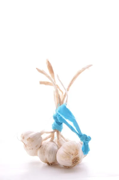 Some garlic on a white background — Stock Photo, Image