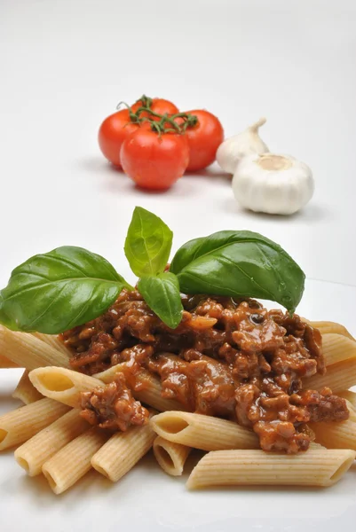 Home made pasta with mince sauce — Stock Photo, Image