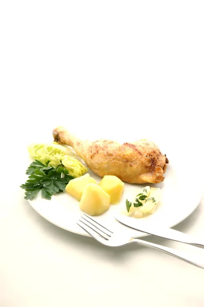 Pečené chickenwings a brambory — Stock fotografie