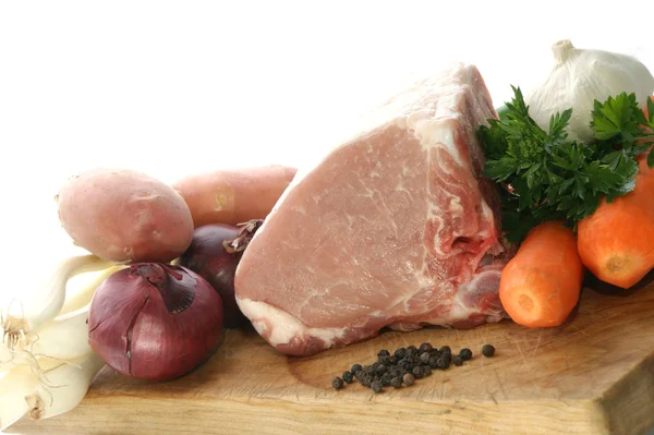 猪肉卷和蔬菜 — 图库照片