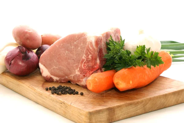 猪肉卷和蔬菜 — 图库照片