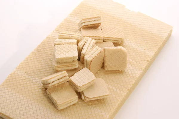 Hemgjorda wafers med vaniljkräm — Stockfoto