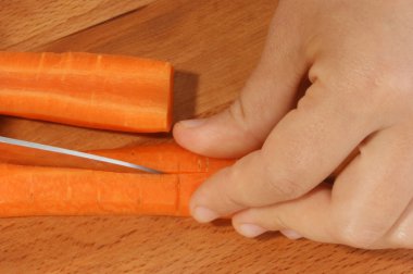 bir carrot sebze çorbası kesme