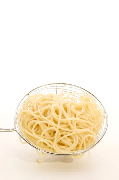 Gotowane spaghetti domu wykonane — Zdjęcie stockowe