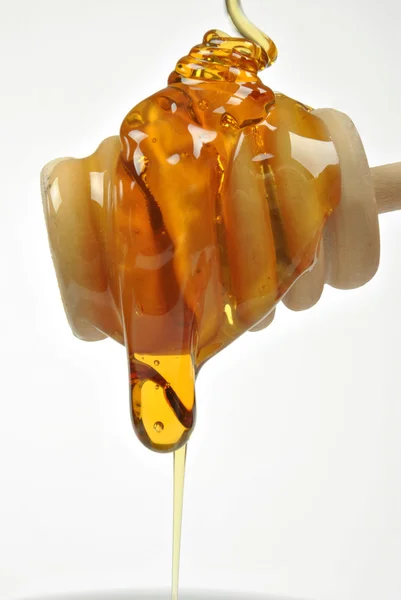 Honeyspoon ve bal — Stok fotoğraf