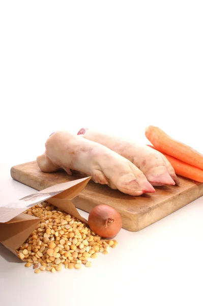 stock image Pig trotter and yellow pea