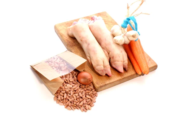Pig trotter and fresh vegetables — Stock Photo, Image