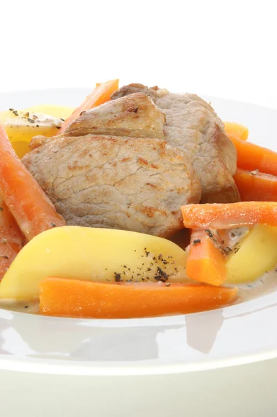 Pork chop with carrot — Stock Photo, Image