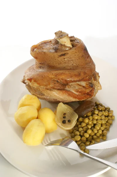 Knuckle of pork with potato — Stock Photo, Image