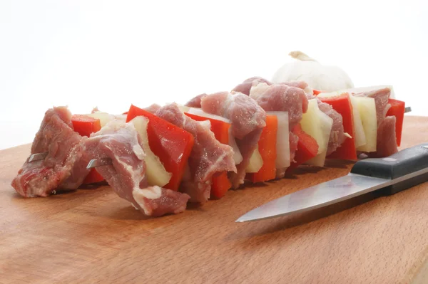 Stock image Shashlik with meat and paprika