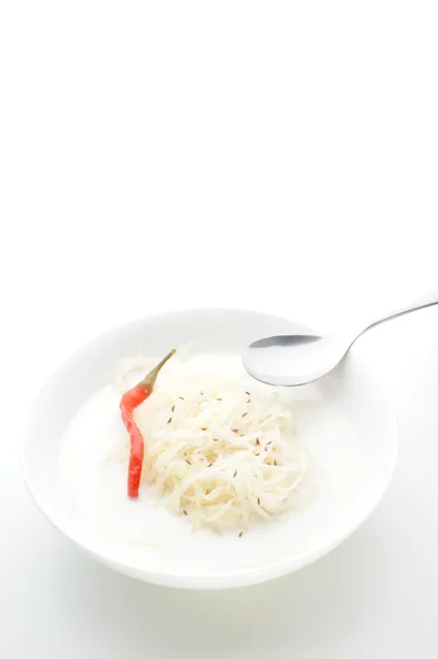 Sauerkraut soup with cream — Stock Photo, Image