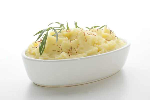 Mashed potato in a white bowl — Stock Photo, Image