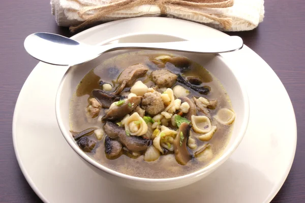 Яловичий суп з локшиною — стокове фото