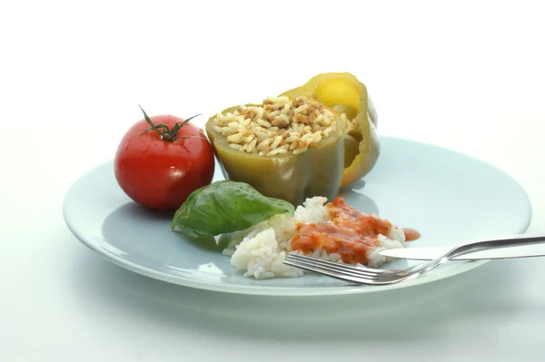 Paprika mit grünem Hackfleisch — Stockfoto