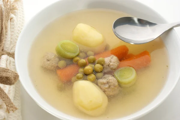 Vegetable soup with pea, potato — Stock Photo, Image
