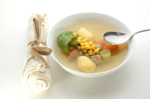 Sopa de verduras con patata — Foto de Stock