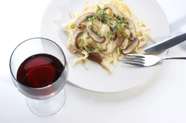 stock image Pasta with mushroom and herbs