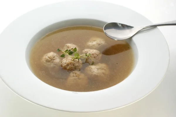 Vegetable soup with meat balls — Stock Photo, Image