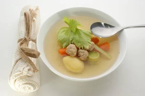 Zuppa di verdure con carota biologica — Foto Stock