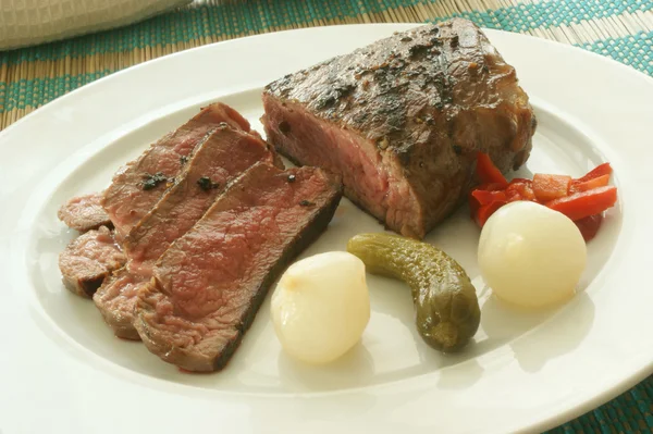 Sliced pepper steak — Stock Photo, Image