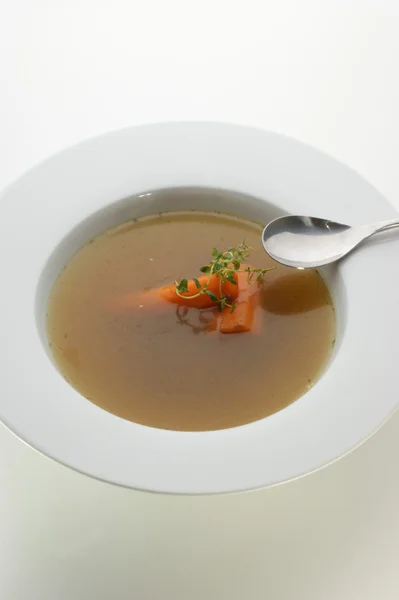 Zeleninová polévka s bio mrkev — Stock fotografie