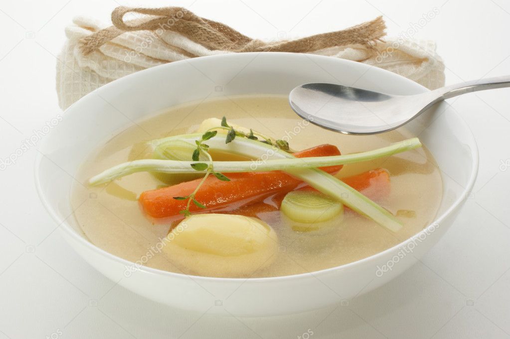 Vegetable soup with organic carrot
