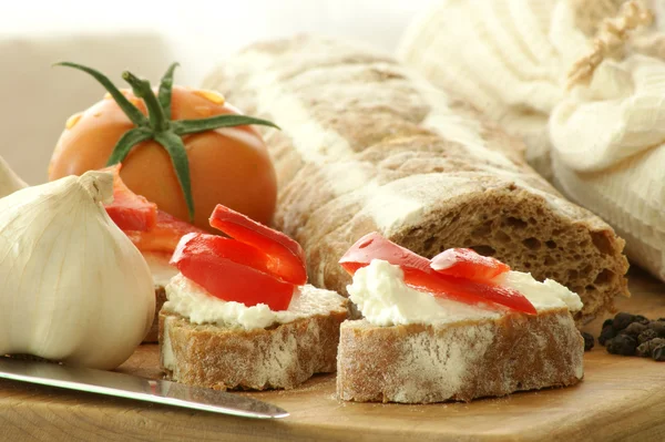 Baguette as a snack — Stock Photo, Image