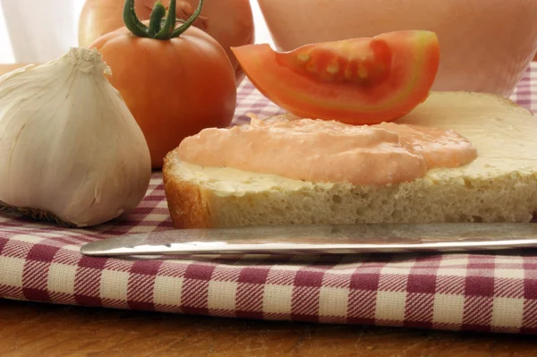 코 티 지 치즈와 토마토 — 스톡 사진