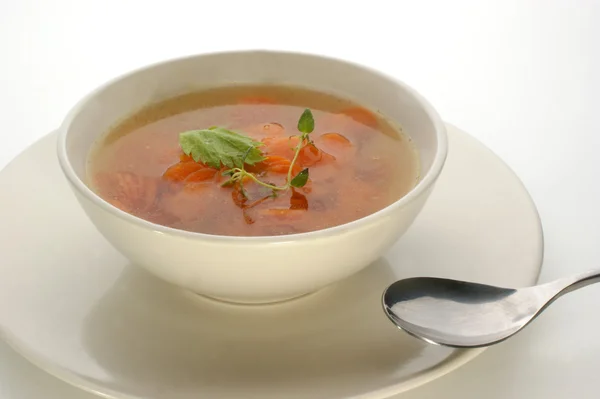 Sopa de zanahoria en un tazón — Foto de Stock