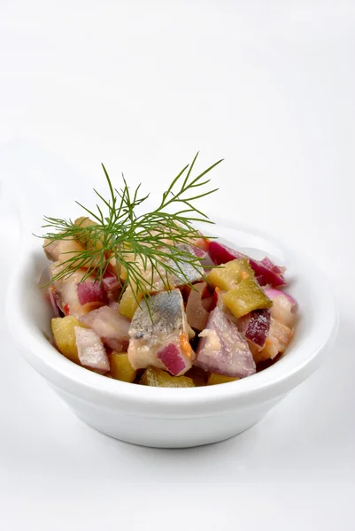 Some fresh organic herring salad — Stock Photo, Image