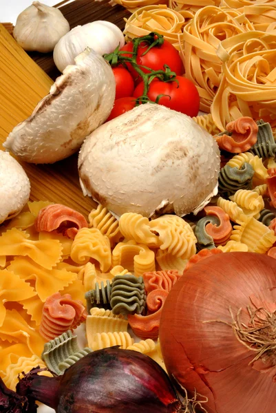 Home made pasta with mushroom — Stock Photo, Image