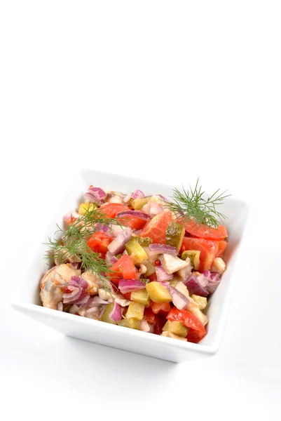 Salade van verse organische haring — Stockfoto