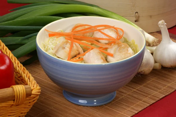 Asijský styl noode kuřecí polévka — Stock fotografie