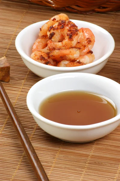 Grilované krevety s sezamový olej — Stock fotografie