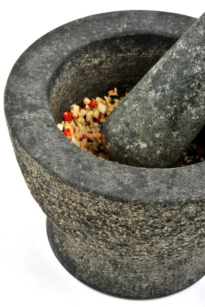 stock image Crushed organic spices and pestle