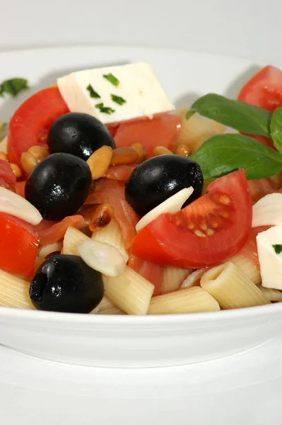 Mediterranean salad with cheese — Stock Photo, Image