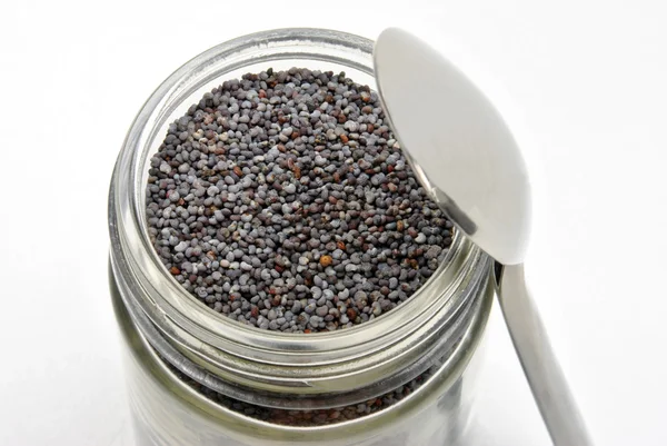 Poppy seed in a glass — Stock Photo, Image