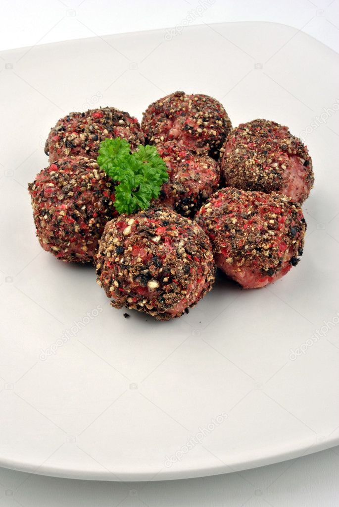Peppered meat balls