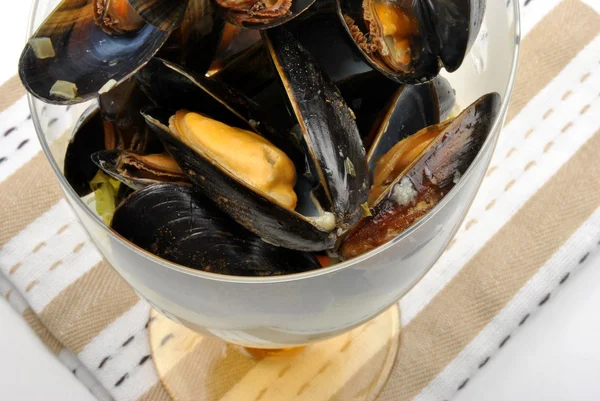 Organic mussel in garlic butter — Stock Photo, Image