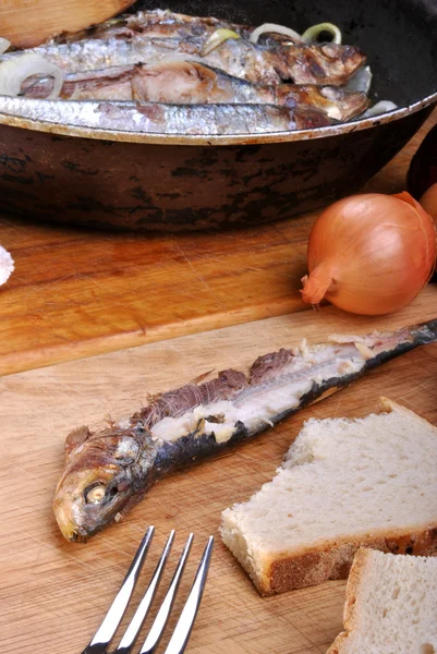 Grilované sardinky organické — Stock fotografie