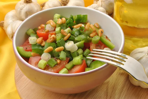 Salad with spring onion — Stock Photo, Image