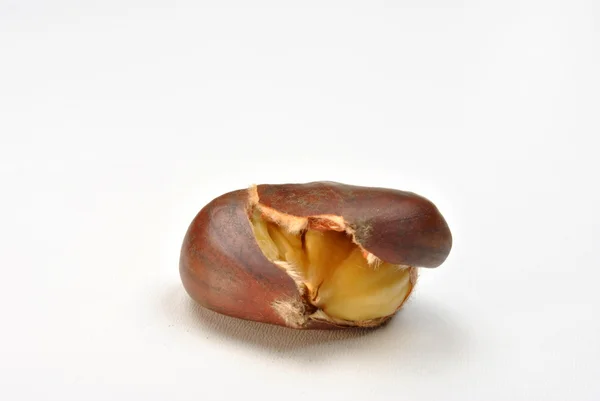 Open organic sweet chestnut — Stock Photo, Image