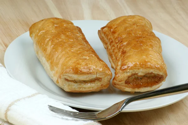 Home made sausage rolls — Stock Photo, Image