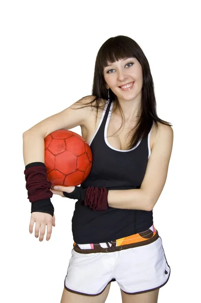 Flickan med en boll — Stockfoto