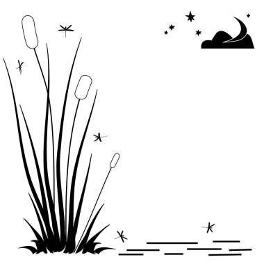 Reedbed frame clipart
