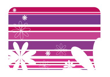 Striped background with flower clipart