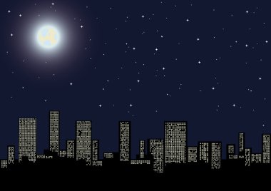 Night city clipart