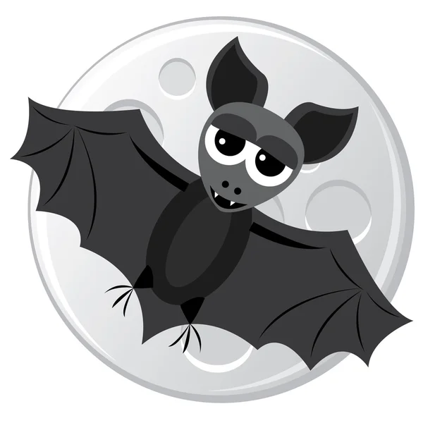 卡通蝙蝠月亮背景上 — 图库矢量图片