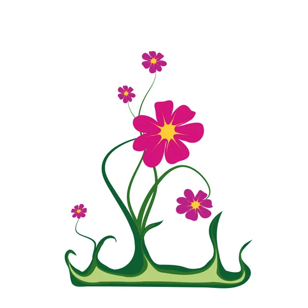 深紅の花の妖精植物 — ストックベクタ